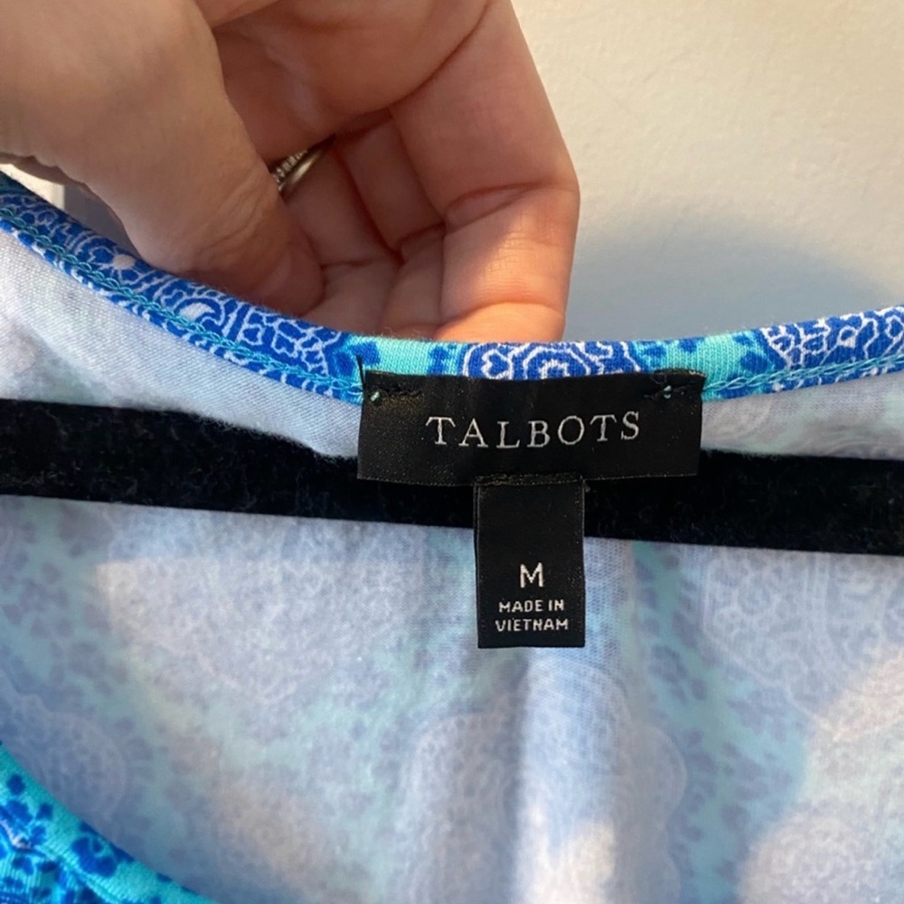 Talbots Vibrant Blue Patterned Maxi Dress - Picture 4 of 6